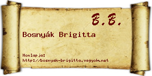 Bosnyák Brigitta névjegykártya