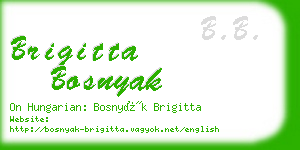 brigitta bosnyak business card